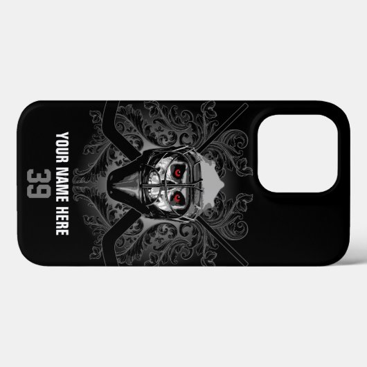 Coques Case-Mate iPhone Hellish Hockey Goalie Case-Mate iPhone Case (Verso (horizontal))