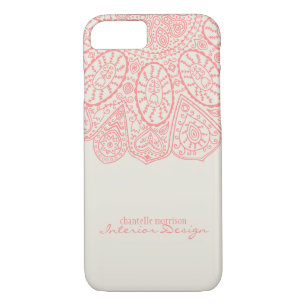 Coque iPhone 8/7 Henné tiré à la main Cercle Motif Design Business