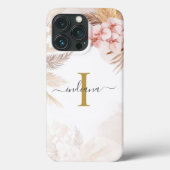 Coques Case-Mate iPhone Herbe des Pampas Monogramme Initiale Terracotta (Verso)