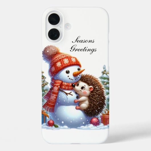 Coques Case-Mate iPhone Hérisson de Noël festif personnalisable  (Verso)