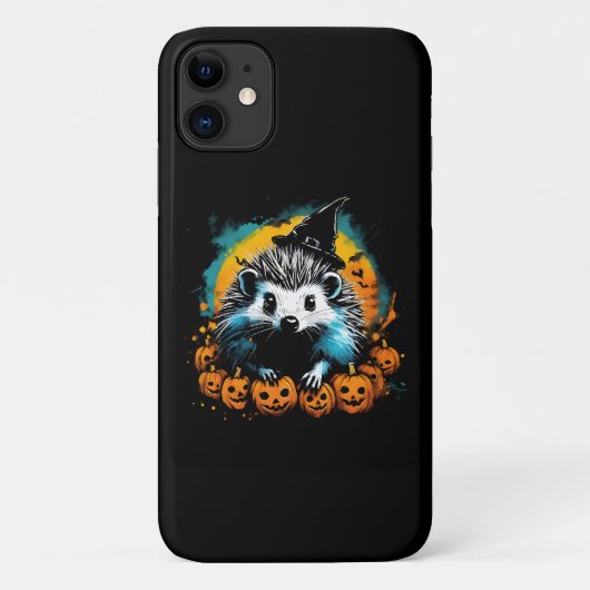 Coques Case-Mate iPhone Hérisson d'Halloween et citrouilles mignon (Dos)