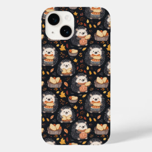 Coque Pour iPhone 14 Hérisson mignon avec pain et feuilles d'automne