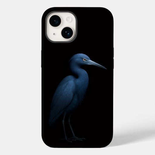 Coques Case-Mate iPhone Héron bleuâtre Black 4 Luxe iPhone 14 Mate (Verso)