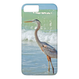 Coque iPhone 8 Plus/7 Plus héron dans le surf océanique