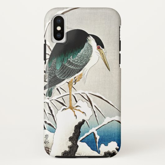 Coques Case-Mate iPhone Héron en neige, art raffiné par Ohara Koson (Dos)