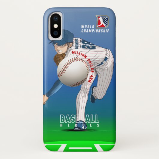 Coques Case-Mate iPhone Héros de baseball avec bras de millions de dollars (Dos)