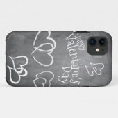 Coques Case-Mate iPhone Heureuse Sainte-Valentin sur un tableau à craie (Dos (Horizontal))