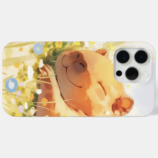 Coques Case-Mate iPhone Heureux comme Capybara (Verso (horizontal))