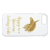 Coques Case-Mate iPhone Heureux comme une licorne mangeant gâteau (Dos (Horizontal))