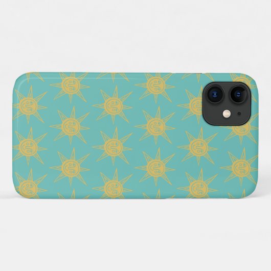Coques Case-Mate iPhone Heureux Sunshine Suns Motif turquoise (Dos (Horizontal))