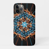Coques Case-Mate iPhone Hexagon Abstrait Blue Orange Flames (Dos)