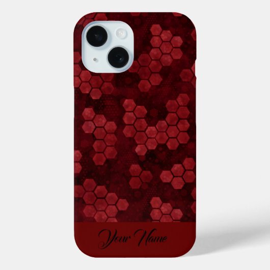 Coques Case-Mate iPhone Hexagon rouge de luxe Votre nom Magie Abstraite (Verso)
