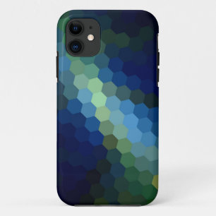 Etui iPhone Case-Mate hexagone bleu rétro art abstrait transparent
