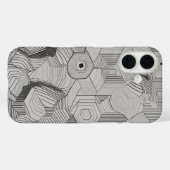 Coques Case-Mate iPhone Hexagons Concentrés Ligne Art (Verso (horizontal))