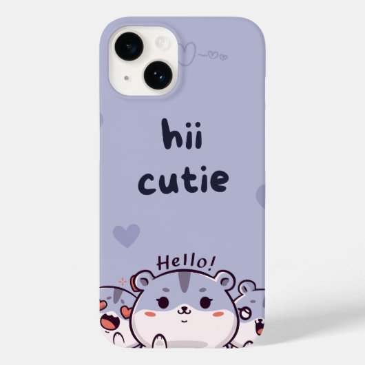 Coques Case-Mate iPhone Hi Cutie – Soft Aesthetic Cute Text Design (Verso)