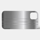 Coques Case-Mate iPhone Hi Tech Metallic Argent Stripes 2 Design (Verso (horizontal))