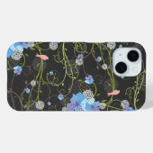 Coques Case-Mate iPhone Hibiscus Bleu Avales Oiseaux Élégants Jardin Flora (Verso (horizontal))