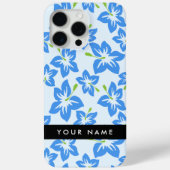 Coques Case-Mate iPhone Hibiscus Bleu, Fleurs Bleues, Votre Nom (Verso)