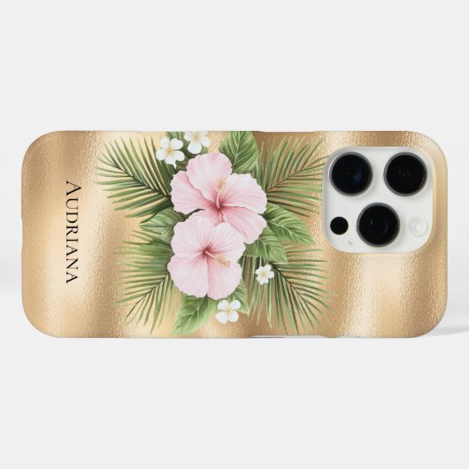 Coques Case-Mate iPhone Hibiscus bleu tropical (Verso (horizontal))