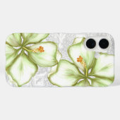 Coques Case-Mate iPhone Hibiscus & dentelle BLANC (Verso (horizontal))