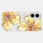 Coques Case-Mate iPhone Hibiscus & dentelle JAUNE (Verso (horizontal))
