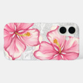 Coques Case-Mate iPhone Hibiscus & dentelle PINK (Verso (horizontal))