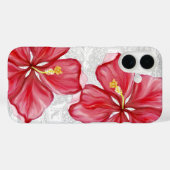 Coques Case-Mate iPhone Hibiscus & dentelle RED (Verso (horizontal))