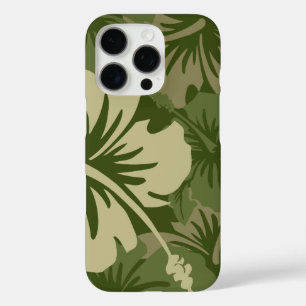 Coques iPhone 16 Pro Hibiscus épopé Floral Olive hawaïen