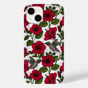 Coque Pour iPhone 14 Hibiscus et colibris
