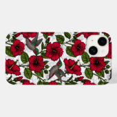 Coques Case-Mate iPhone Hibiscus et colibris (Verso (horizontal))