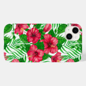 Coques Case-Mate iPhone Hibiscus et palmiers feuilles (Verso (horizontal))