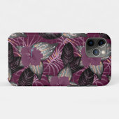 Coques Case-Mate iPhone Hibiscus floral de Bourgogne tropicale (Dos (Horizontal))