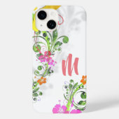 Coques Case-Mate iPhone Hibiscus floral tropical vert rose jaune blanc (Verso)