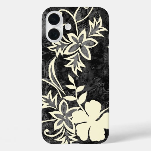 Coques Case-Mate iPhone Hibiscus hawaïen de Waimanalo Batik Noir (Verso)