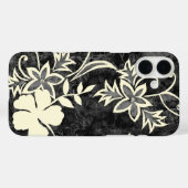 Coques Case-Mate iPhone Hibiscus hawaïen de Waimanalo Batik Noir (Verso (horizontal))