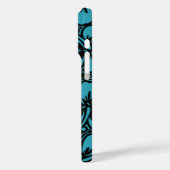 Coques Case-Mate iPhone Hibiscus hawaïens floraux de l'île Turquoise rayé (Verso / Gauche)