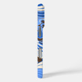 Coques Case-Mate iPhone Hibiscus Jungle Hawaii bleu et Brown (Verso / Droite)