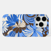 Coques Case-Mate iPhone Hibiscus Jungle Hawaii bleu et Brown (Verso (horizontal))