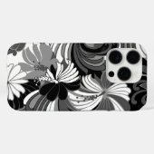 Coques Case-Mate iPhone Hibiscus Jungle Hawaii noir et gris (Verso (horizontal))