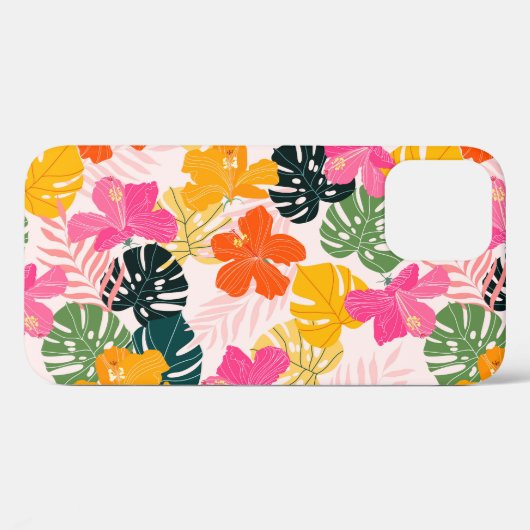 Coques Case-Mate iPhone Hibiscus & Monstera : Vibrance tropicale (Verso (horizontal))
