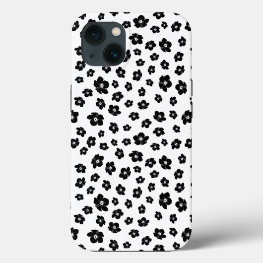 Coques Case-Mate iPhone Hibiscus noir et blanc Floral (Verso)