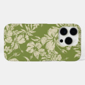 Coques Case-Mate iPhone Hibiscus Pareau Hawaii Floral Moss Green (Verso (horizontal))
