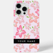 Coques Case-Mate iPhone Hibiscus Rose, Fleurs Roses, Votre Nom (Verso)