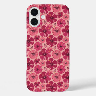 Coques iPhone 16 Plus Hibiscus rose tropical