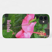 Coques Case-Mate iPhone Hibiscus rose Tropical Anole Lizard Photo personna (Dos (Horizontal))