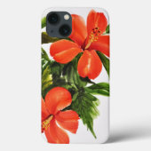 Coques Case-Mate iPhone Hibiscus rouge chaud (Verso)