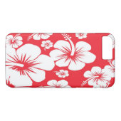 Coques Case-Mate iPhone Hibiscus rouge et blanc Impression hawaïenne (Dos (Horizontal))