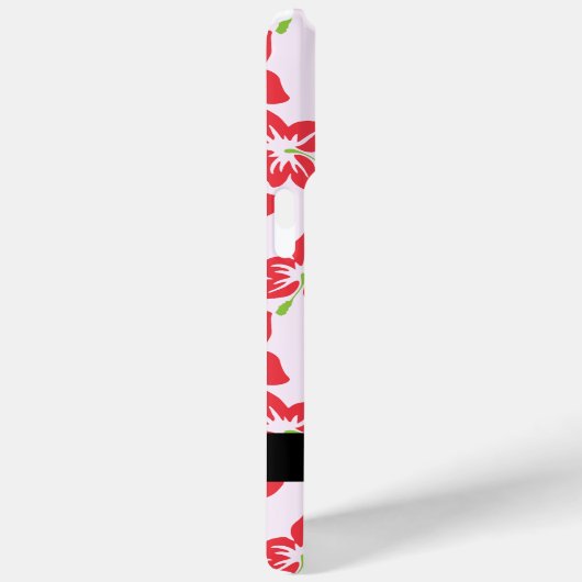 Coques Case-Mate iPhone Hibiscus Rouge, Fleurs Rouges, Votre Nom (Verso / Droite)