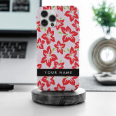 Coques Case-Mate iPhone Hibiscus Rouge, Fleurs Rouges, Votre Nom