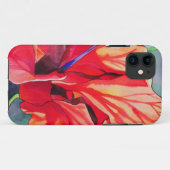 Coques Case-Mate iPhone Hibiscus rouge fleurs tropicales aquarelle art (Dos (Horizontal))